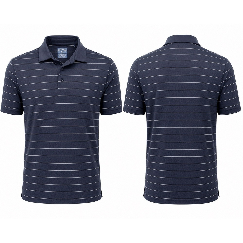 Callaway Opti-Dri  Polo Shirt XXL BLACK STRIPE Golf Short Sleeve Logo